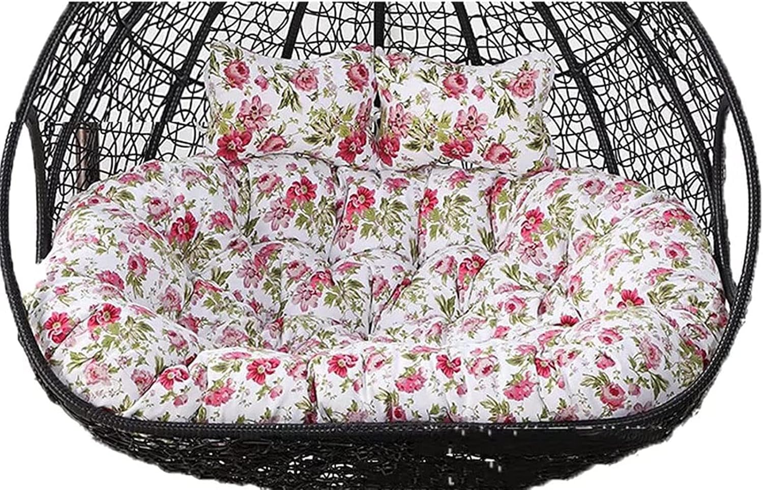 Replacement Double Egg Chair Cushion Outdoor Patio Wicker Loveseat Hanging Swing Egg Chairs for 2 Persons, Ideal for Patio, Backyard, Balcony - Hammock Swing Chair Cushion