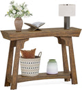 LITTLE TREE 41-Inch Console Table with Storage, 2-Tier Sofa Table Behind Couch, Farmhouse Entryway Table for Living Room, Hallway (Rustic Brown)