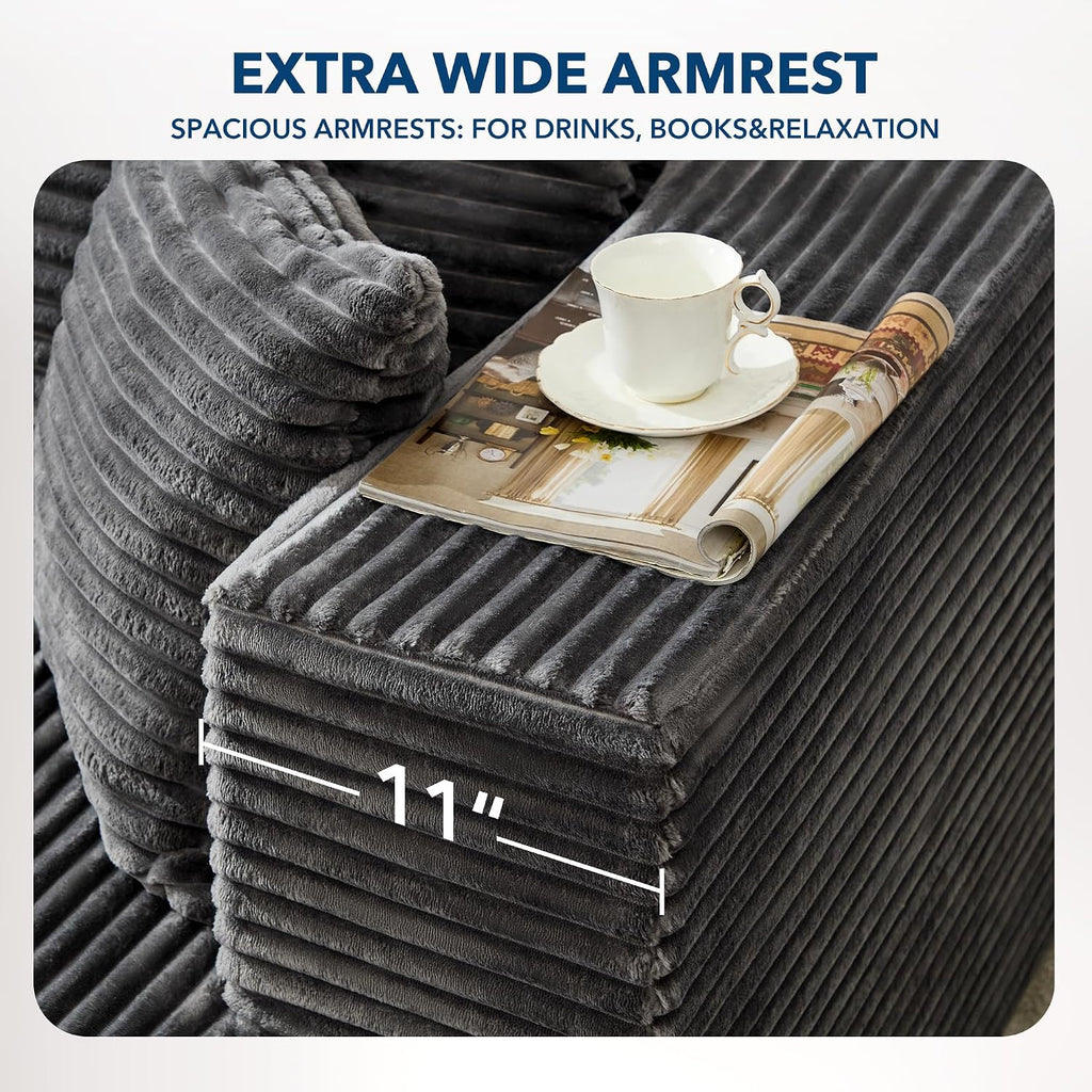 Garvee Modular Sectional Sofa Cloud Sectional Couch, 106' Comfy L Shaped Couches for Living Room,Oversized Sofa Sleeper with Deep Seat, No Assembly Required