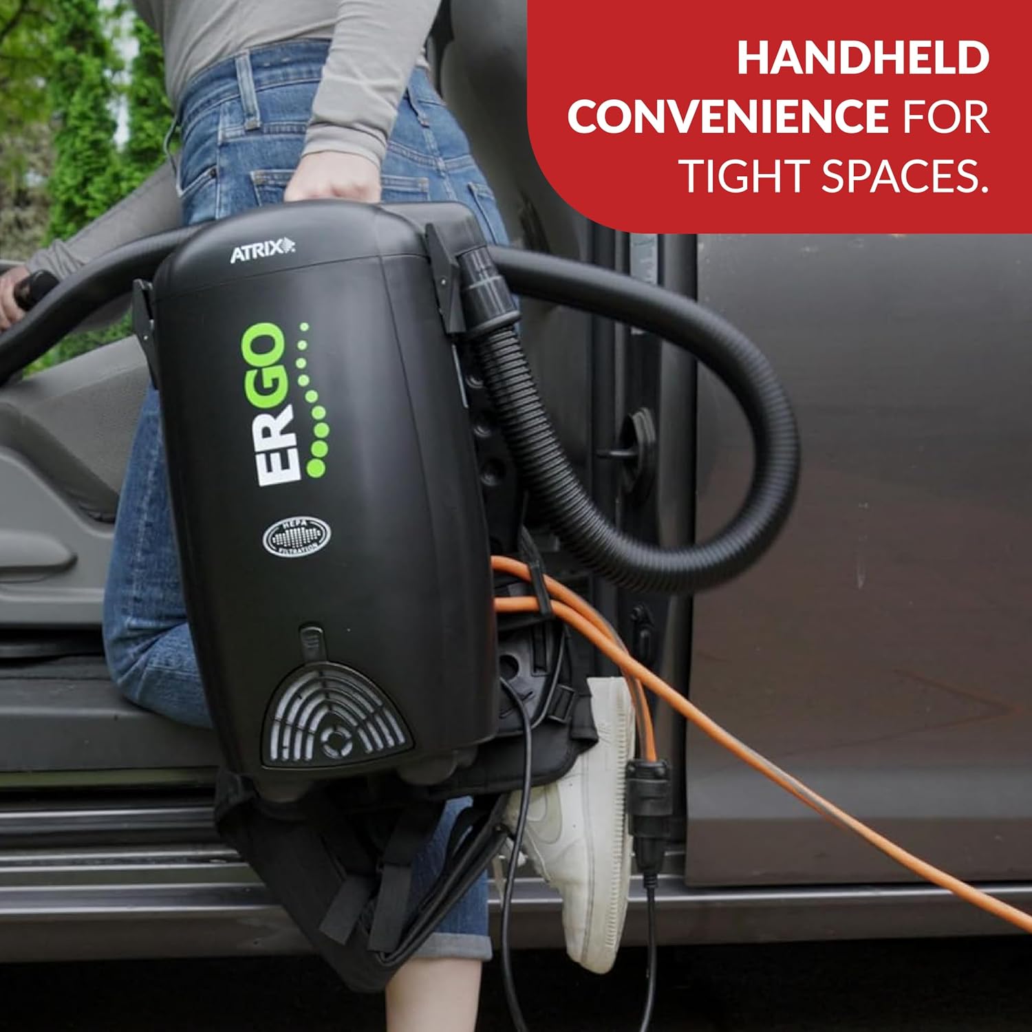 Atrix Ergo Backpack Canister Vacuum, Portable Cleaner with Attachments for Professional and Residential Use, VACBP10 Premium Bundle