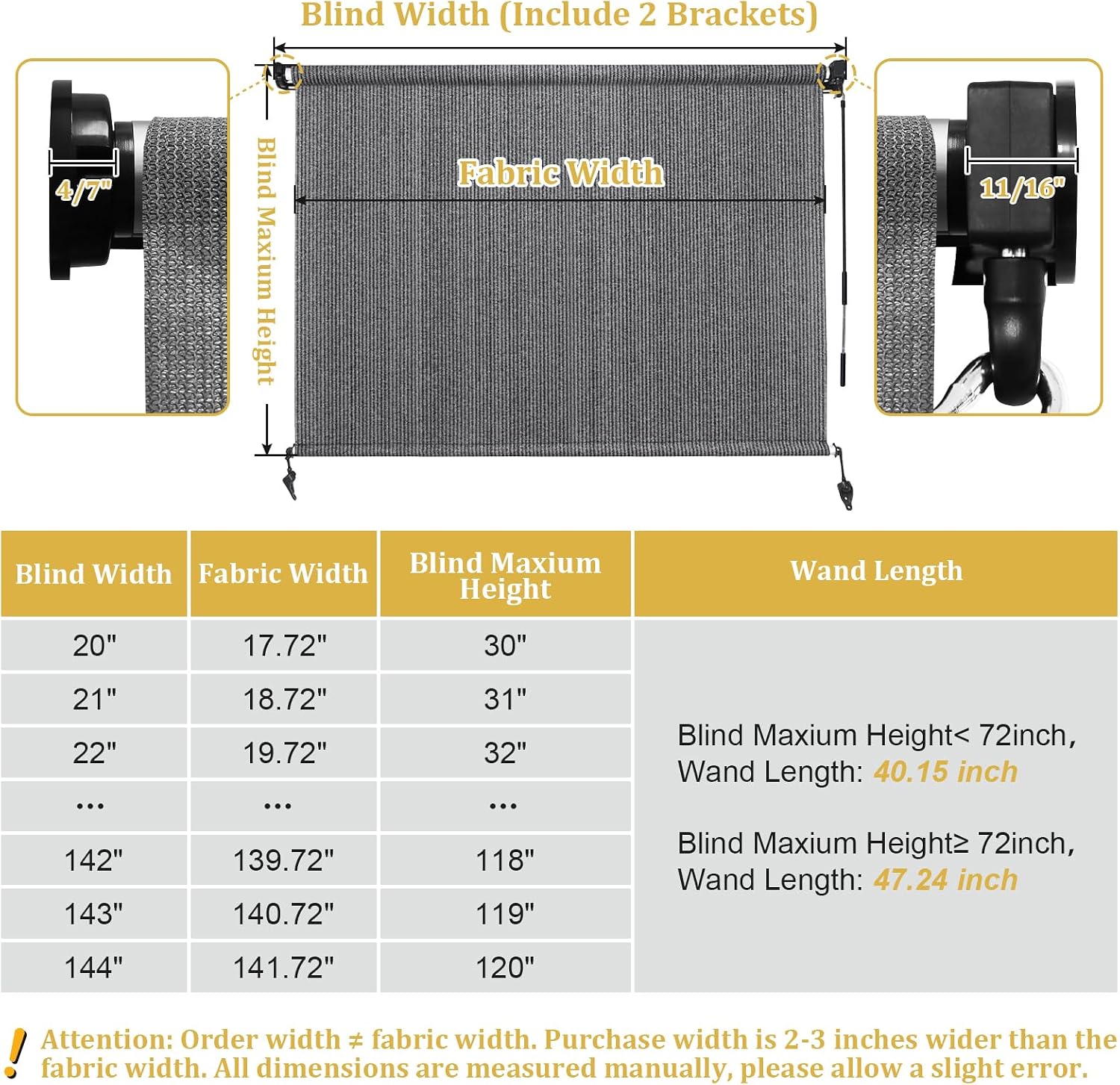 Shade&Beyond Patio Shades Roll Up Outdoor, 30' W x 72' H Grey 220 GSM Shade Cloth Outside Blinds Cloth for Porch Pergola Gazebo