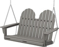 POLYWOOD Vineyard 4-Foot Porch Swing, Heavy Duty HDPE Outdoor Hanging Swing with Chains, Wood-Look Furniture for Front Porch, Patio, Garden, Slate Grey