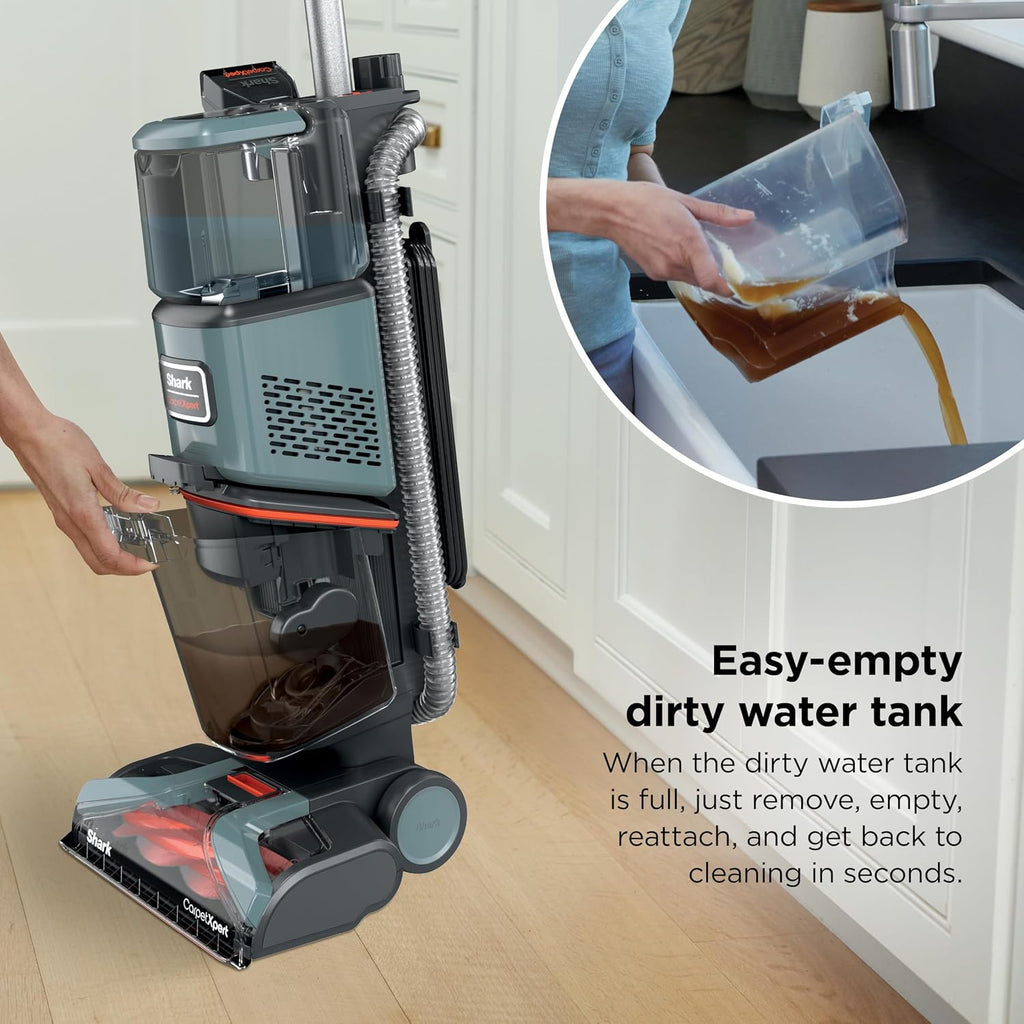 Shark CarpetXpert | Upright Carpet, Area Rug & Upholstery Cleaner | Carpet Shampooer with Handheld Spot & Stain Eliminator | 3 Cleaning Tools | Slate Green | EX151