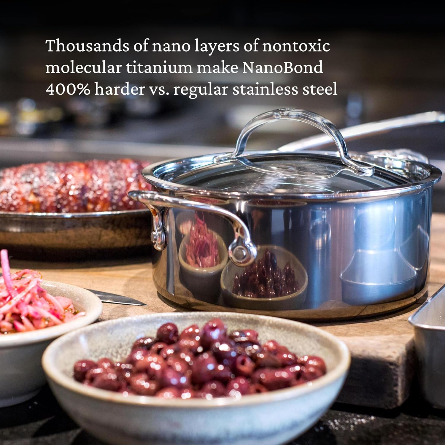 Hestan - NanoBond Collection - Stainless Steel Titanium Soup Pot, Induction Cooktop Compatible, 3 Quart