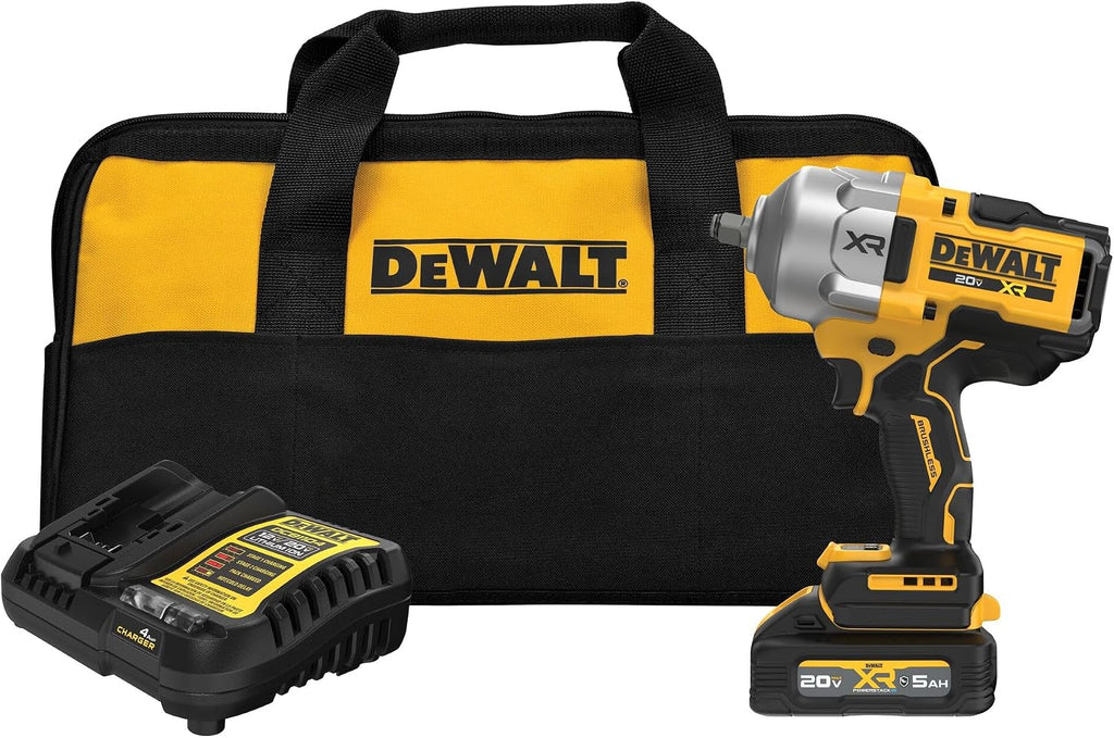 DEWALT 20V MAX XR Cordless Impact Wrench Kit, 1/2' Hog Ring, High Torque, Brushless, Includes POWERSTACK Battery and Charger (DCF961GH1)