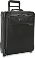 Briggs & Riley Global 2-Wheel Expandable Carry On - Luggage for International Travel, Suitcases with Wheels, Softside Rolling Bag for Men & Women, Self-Repairing Zipper - Baseline Collection, Black