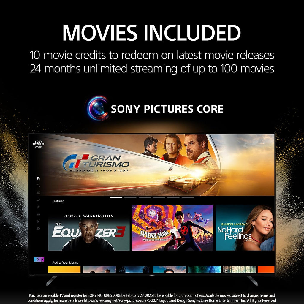 Sony K85XR90 85 Inch XR90 Series Bravia Mini LED HDR QLED 4K Google TV with an Austere 7S-8KHD2-2.5M VII Series 2.5m Premium Braided 8K HDMI Cable (2024)