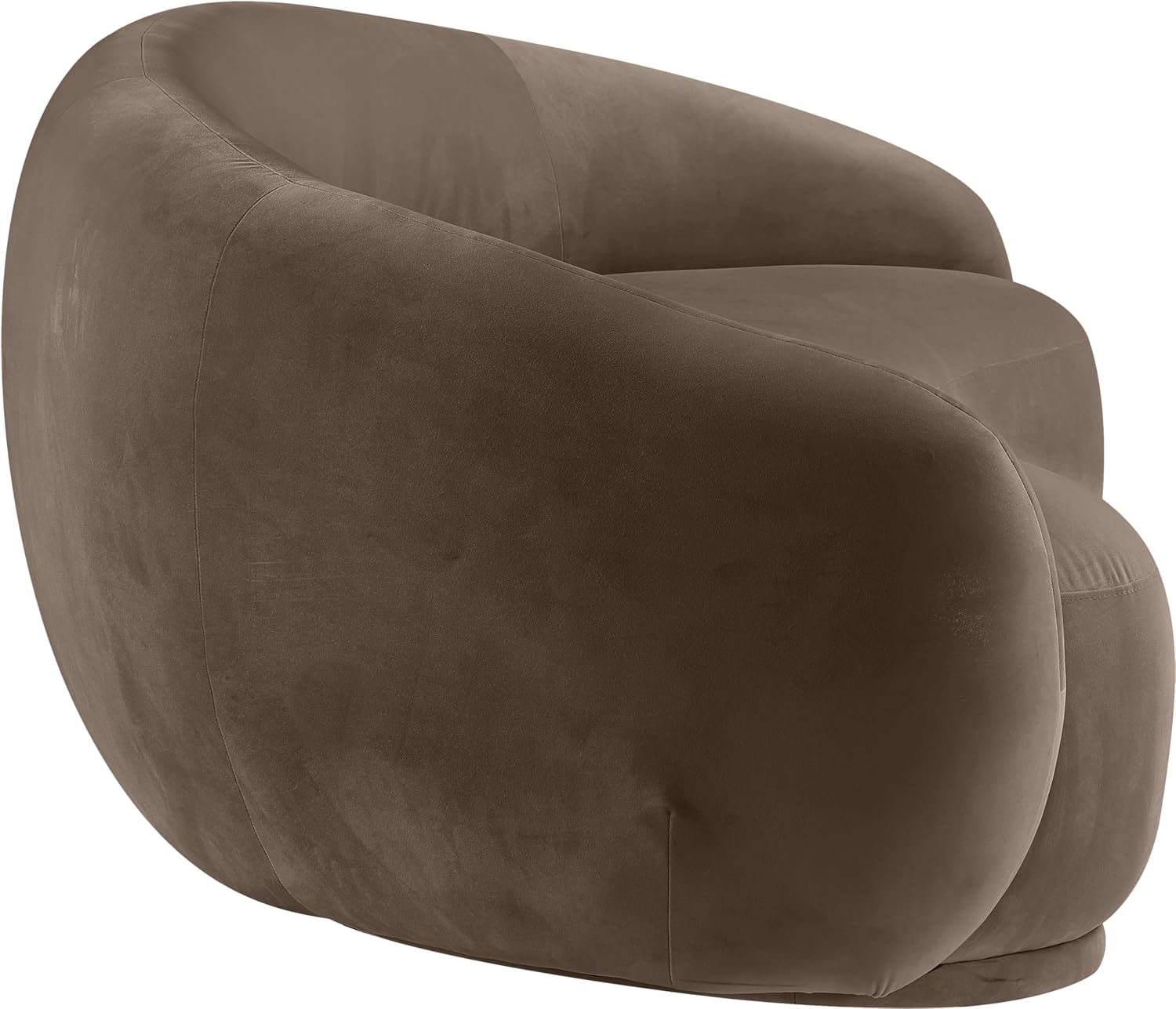 Meridian Furniture 44044Brown-S Emery Collection Modern | Contemporary Sofa with Ultra Luxe Brown 460 GSM Velvet, Solid Eucalyptus Wood Inner Frame, 95' W x 45.5' D x 31' H, Brown