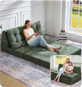 Hobestluk Sofa Couch Folding Sofa Bed Sleeper Comfy Floor Lounger Loveseat Sofa with Removable Cushion Couches Foldable Mattress for Living Room Bedroom or Office (Chenille Green, Oversize)