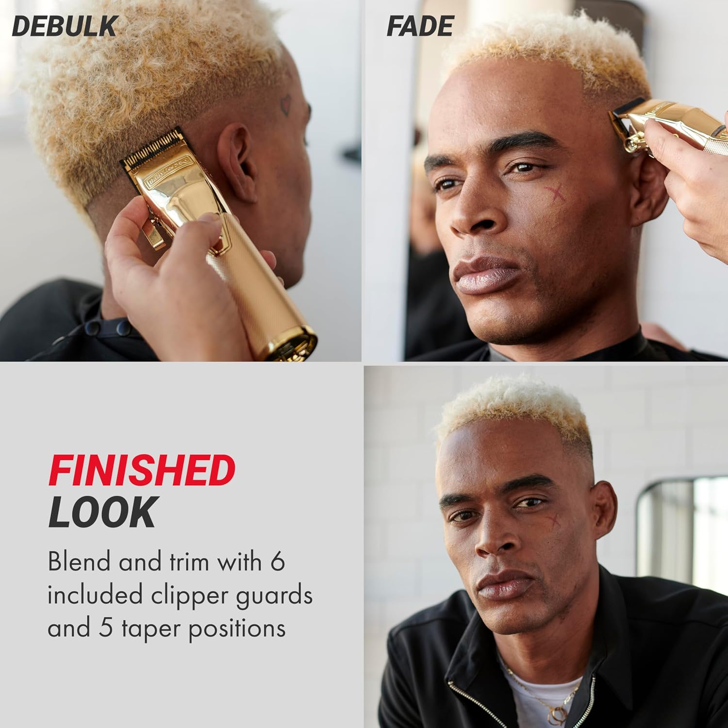 BaBylissPRO FX+ Professional Barber Cord/Cordless Hair Clippers for Men, All Metal, Lithium Battery with 3-Hour Runtime