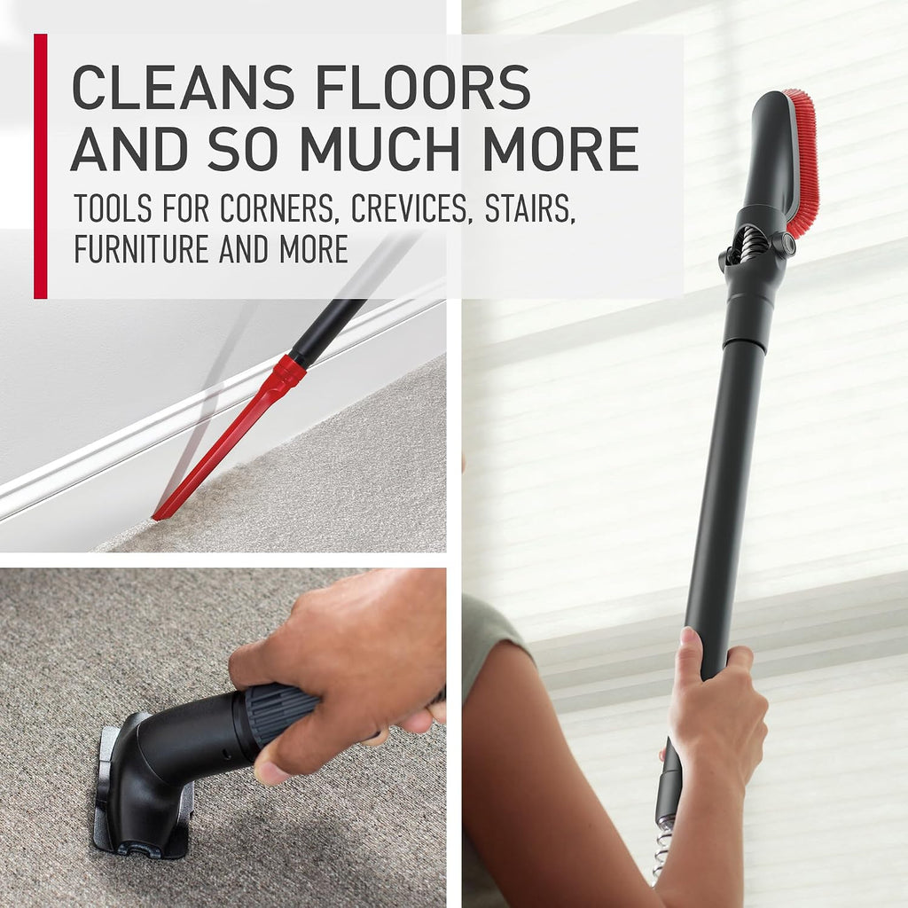 Hoover WindTunnel Cord Rewind Pro Bagless Vacuum Cleaner, Corded Upright Vacuum Cleaner for Carpet and Hard Floor, Multi-Cyclonic Filtration, 25ft Auto-Rewind Cord, 5-Height Adjustment