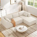 Vesgantti 106' Cloud Sectional Couch with Chaise, Deep Seat Modular Sectional Sofa Chenille Memory Foam Sofa Boneless Couches for Living Room Bedroom, No Assembly Required (Beige, Right-Facing Chaise)