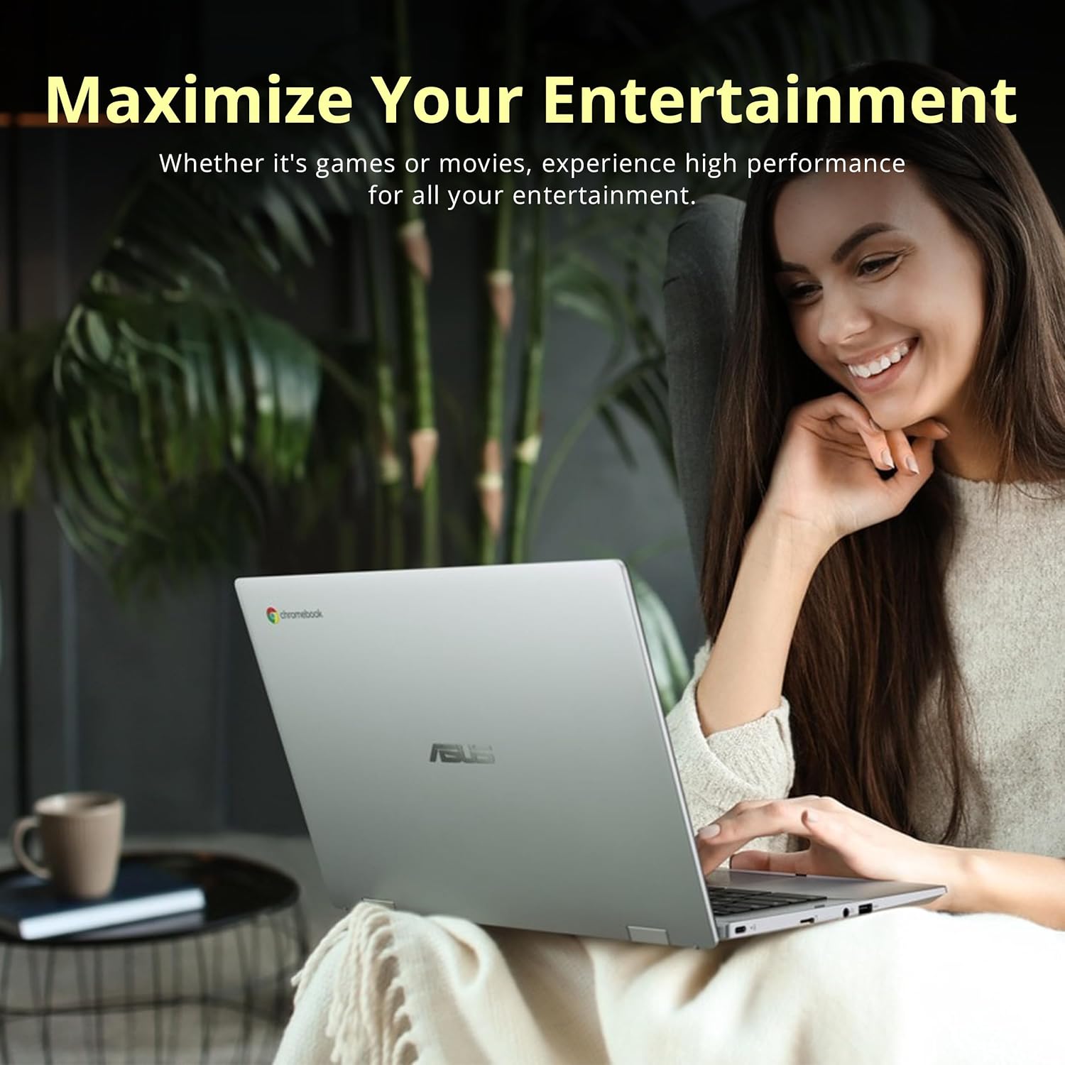 ASUS Chromebook CX1 14' FHD Laptop, Intel Celeron N4500, 4GB RAM, 224GB Storage (64GB eMMC+160GB Docking Station Set), Intel UHD Graphics, 720p Wecam, WiFi 6, Chrome OS, Silver