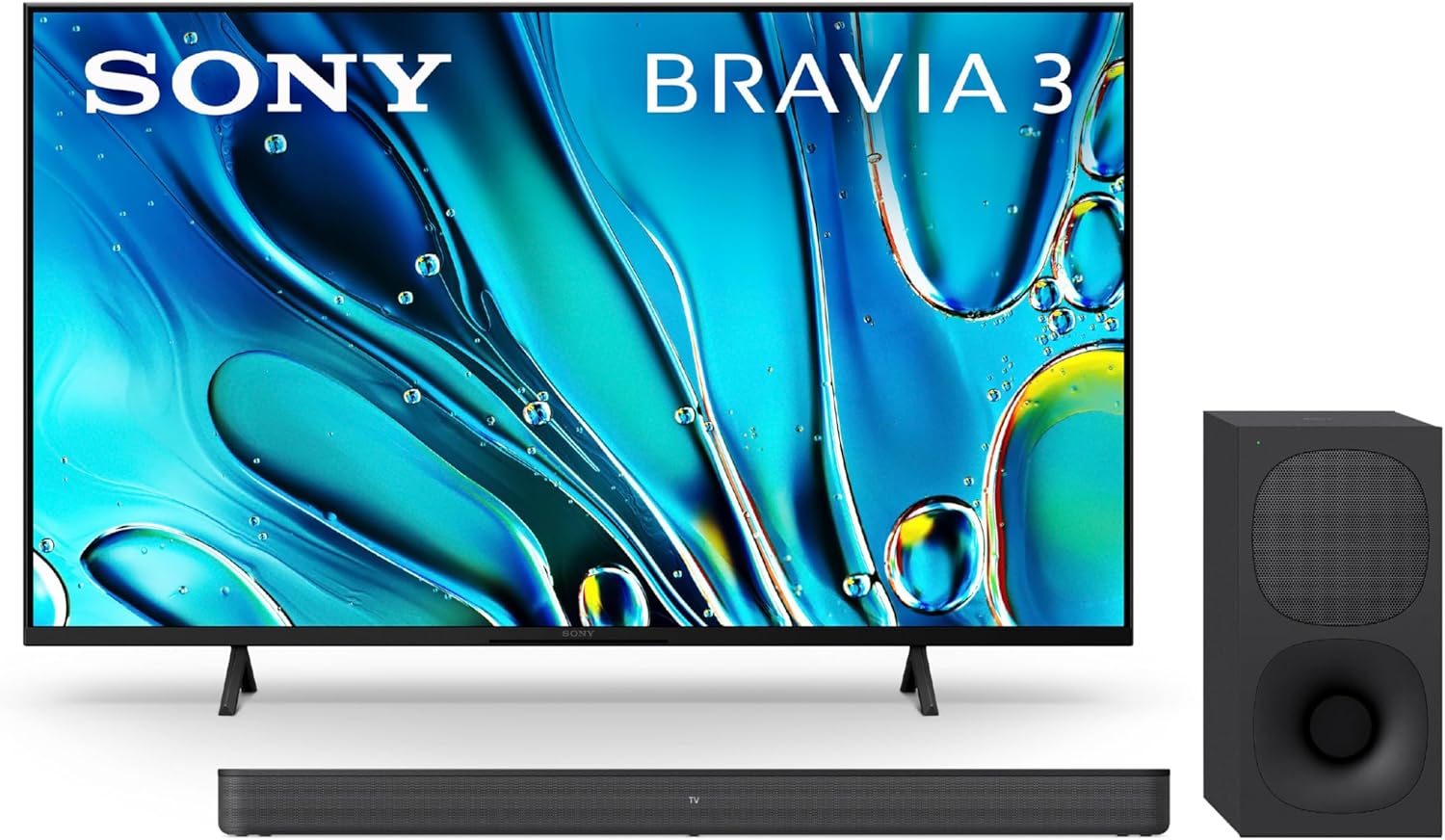 Sony 50 Inch 4K Ultra HD TV BRAVIA 3 LED Smart Google TV HT-S400 2.1ch Soundbar with Powerful Wireless subwoofer