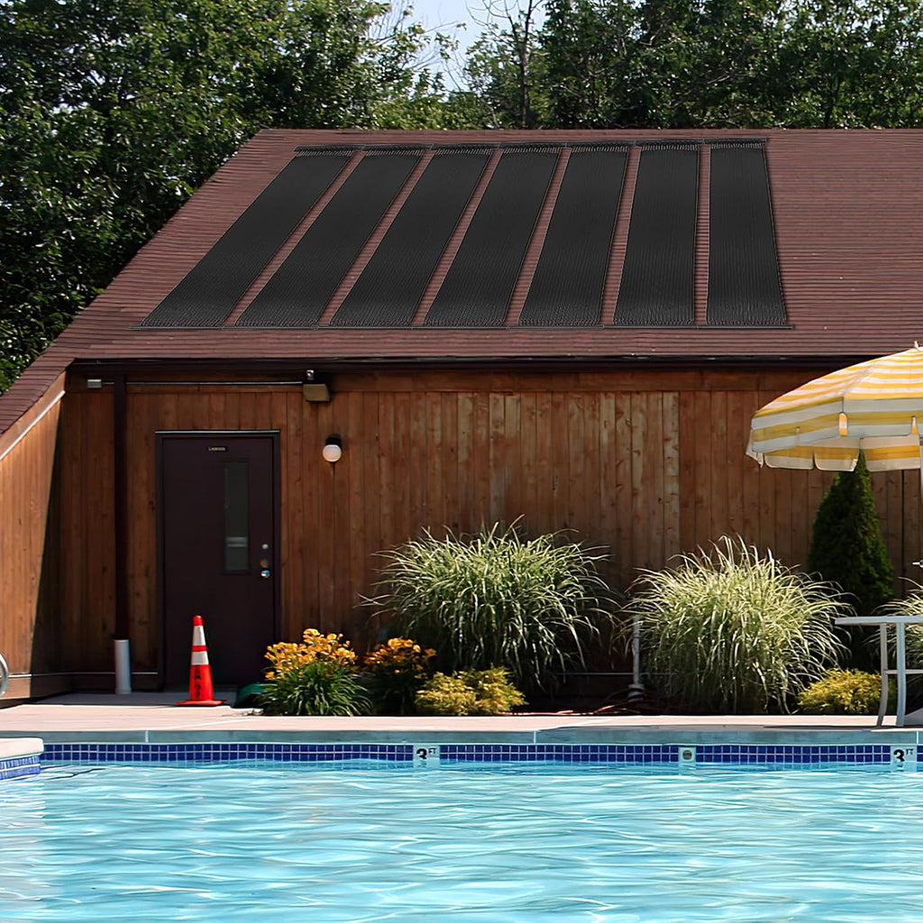 IRONMAX Solar Pool Heater, 2.5 x 16.5 Feet In-Ground/Above-Ground Swimming Pool Heating System, Weatherproof Pool Warmer, Portable Solar Panel Heater for Outdoor Roofs (16.5 FT)