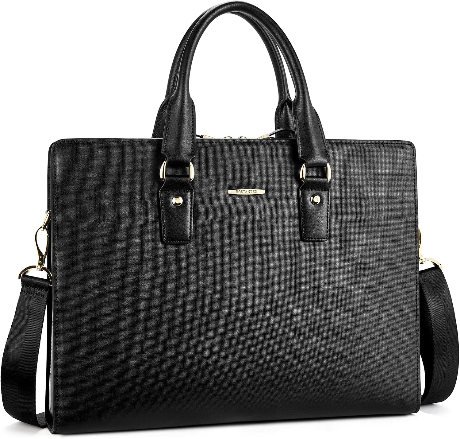 BOSTANTEN Leather Lawyers Briefcase Laptop Business Slim Bags for Men & Women