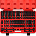 NEIKO 02448A 1/2' Drive Master Impact Socket Set, 65 Piece, Standard SAE (3/8'-1-1/4') & Metric (10-24 mm) Sizes, Deep & Shallow Kit, Includes Adapters & Ratchet Handle