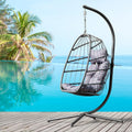 Wicker Swing Egg Chair - Patio Hanging Hammock Chair with Stand 350 Pounds Weight Capacity