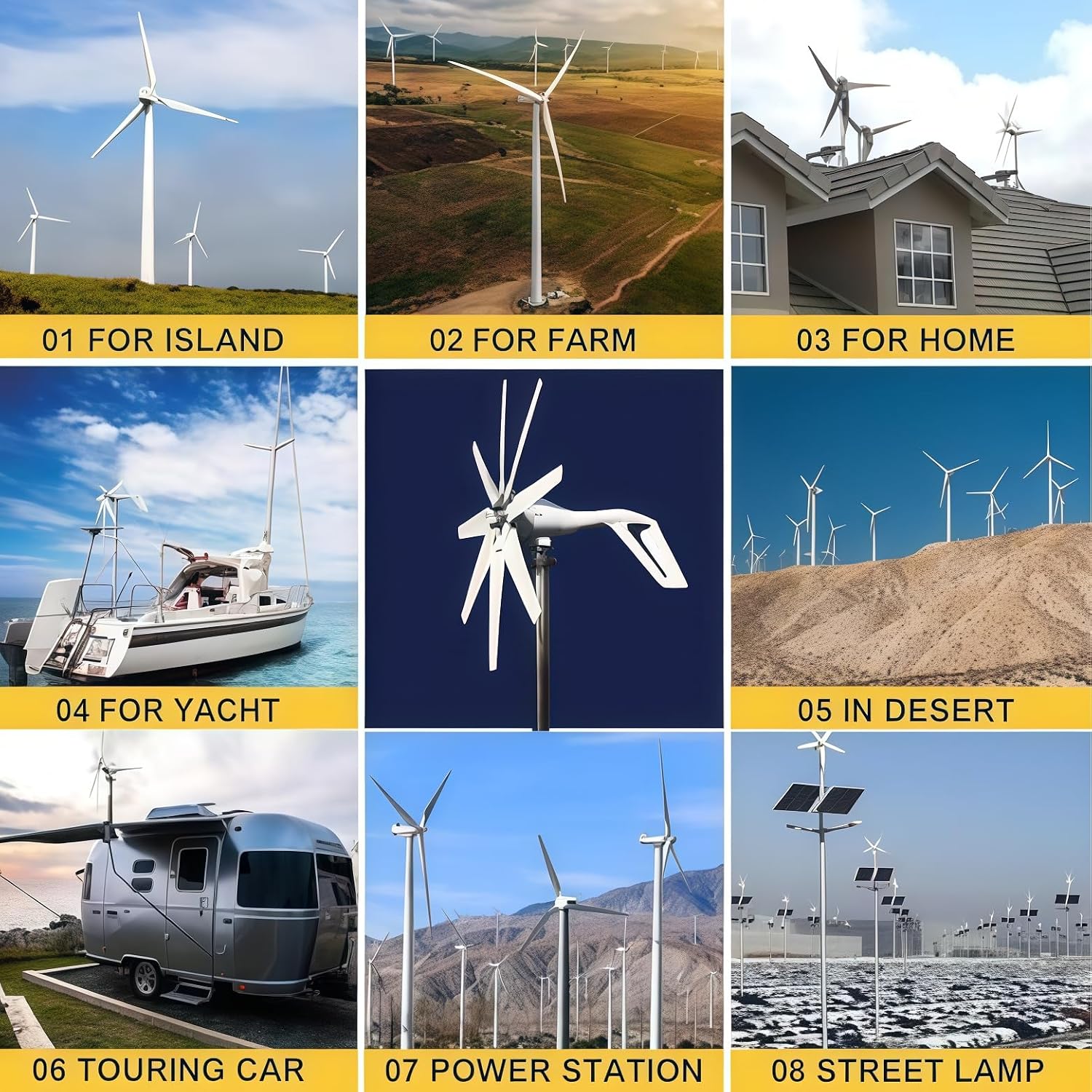 3000W Wind Turbine Generator Kit for Home, Small Windmill Power System, Hybrid Solar Wind Energy Solution (48V) - Efficient Renewable Energy Solution