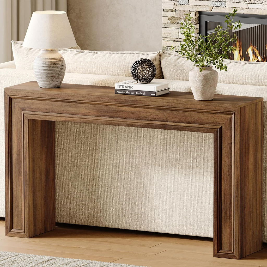 Rresyet 55 Inch Long Console Table, Sofa Table Behind Couch, Entryway Table, Farmhouse Entryway Table for Entrance, Hallway, Living Room (Wood)