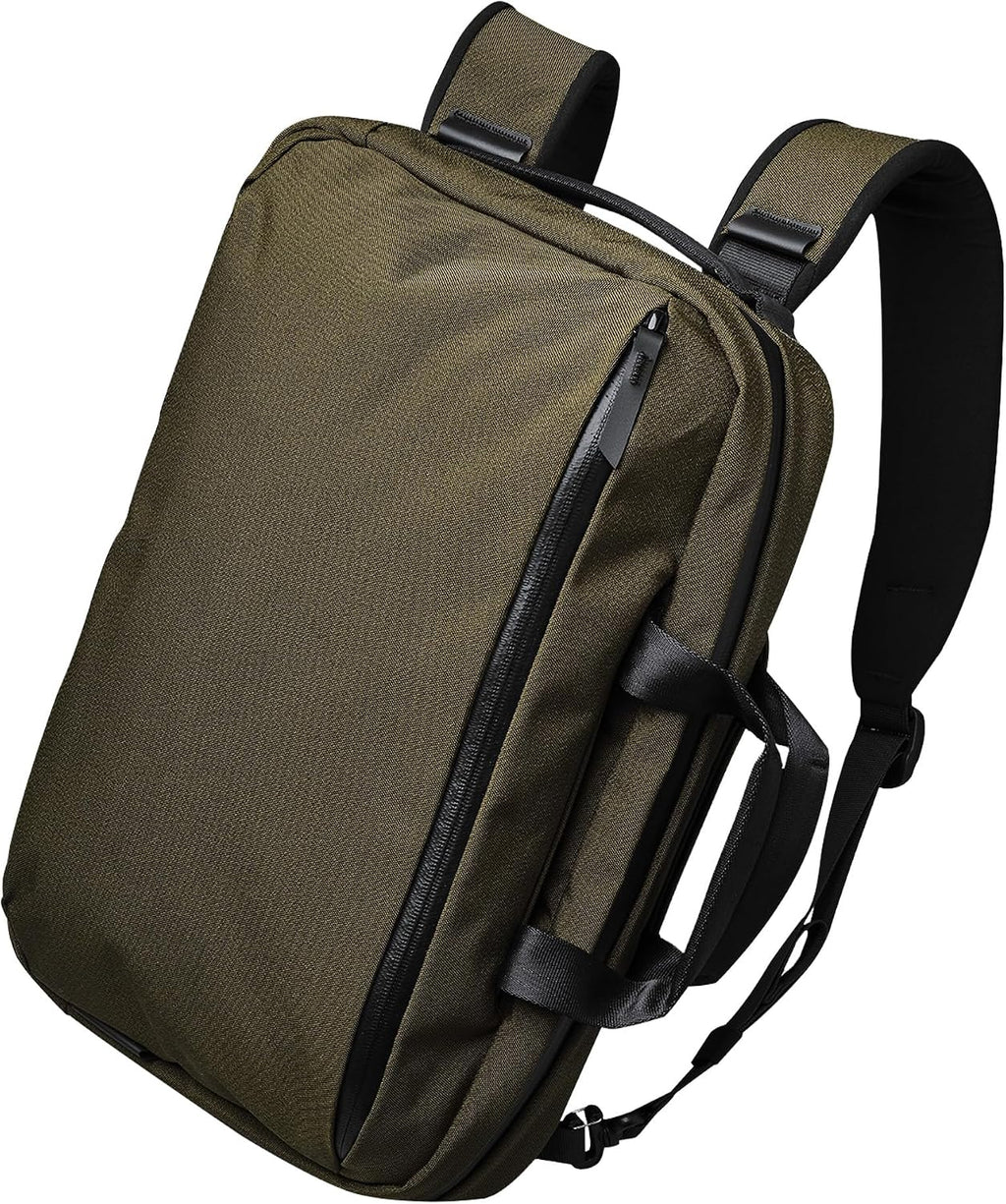 ALPAKA Elements Tech Brief Pro 12L -3-in-1 Recycled Fabric Laptop Briefcase Backpack for 16' Laptop, Anti-Theft Secure with Luggage Pass-Through, Water-Resistant, Fits Tech & Business Essentials,Green
