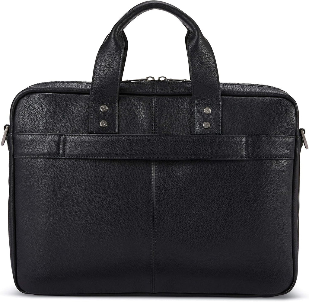 Samsonite Classic Leather Slim Brief, Black, One Size