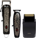 PRO All Metal Quiet and Low Vibration Cordless Hair Clipper + Hair Trimmer for Mens and Barbers +Shaver with Sharp Blades, Cord/Cordless Electric Razor for Mens Black