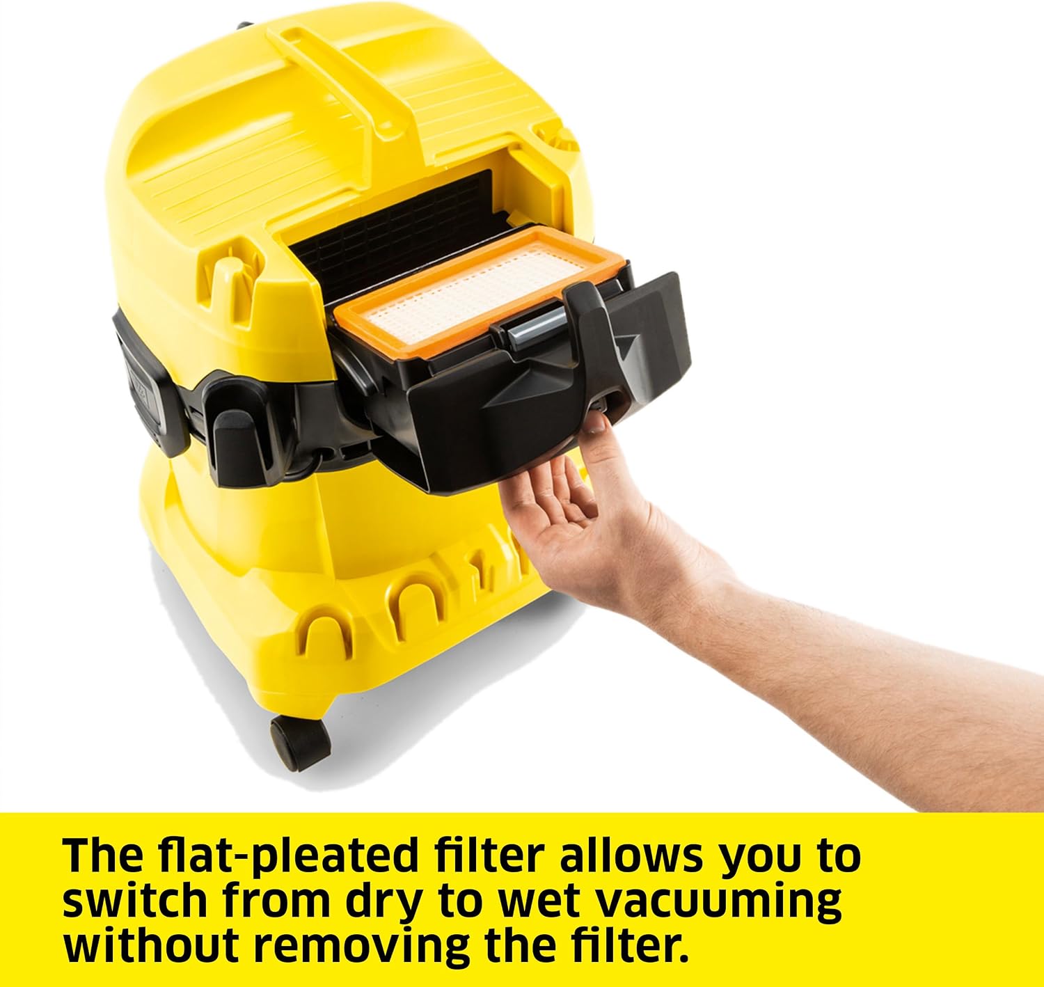 Kärcher Shop Vacuum WD 4, 5.3 Gal, 3.8 Peak HP, 33 ft Reach, Wet Dry Vacuum Cleaner, Heavy Duty, Blower Function, Crevice Tool, Floor Nozzle, Great for DIY Projects and Workshops