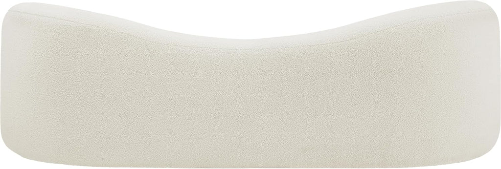 Meridian Furniture 186Cream-S Kali Collection Modern | Contemporary Sofa with Soft Cream Faux Shearling Teddy Fabric, Curved Back, 86' W x 33' D x 27' H, Cream