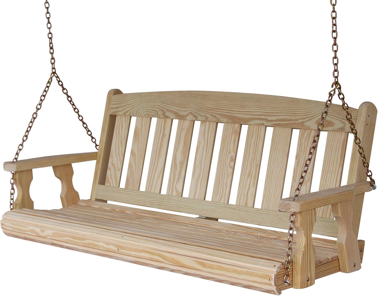 Amish Casual Heavy Duty 800 Lb Mission Treated Porch Swing with Hanging Chains (5 Foot, Unfinished)