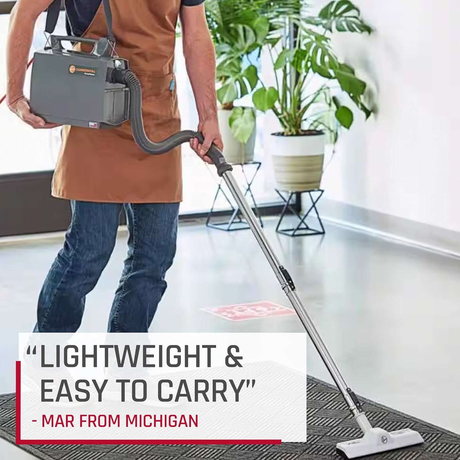 Hoover Commercial PortaPower Lightweight Canister Vacuum Cleaner, Bagged Canister Vac with Attachments, 2-in-1 Vac and Blower, Corded Vacuum Cleaners for Commercial Use