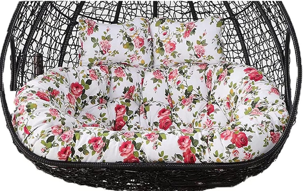 Replacement Double Egg Chair Cushion Outdoor Patio Wicker Loveseat Hanging Swing Egg Chairs for 2 Persons, Ideal for Patio, Backyard, Balcony - Hammock Swing Chair Cushion