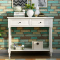 Bellemave Console Table with Drawers, Retro Entryway Table with 2 Drawers and Open Storage Shelf, Narrow Long Sofa Table, Behind Couch Table for Living Room, Foyer and Hallway, Ivory White