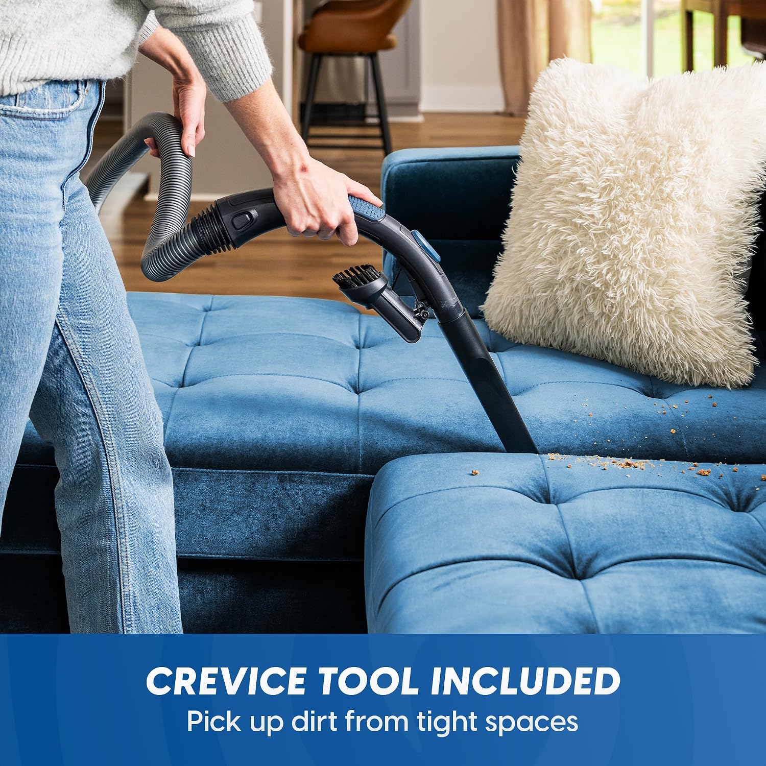 Vacmaster CC0501 Ultra Silent Bagless Canister Vacuum Powerful Cleaner with HEPA Filtration, One-Touch Release Dust Cup, Built-in Dust Tool & Retractable Cord for Low-Pile Carpet and Hard Floor