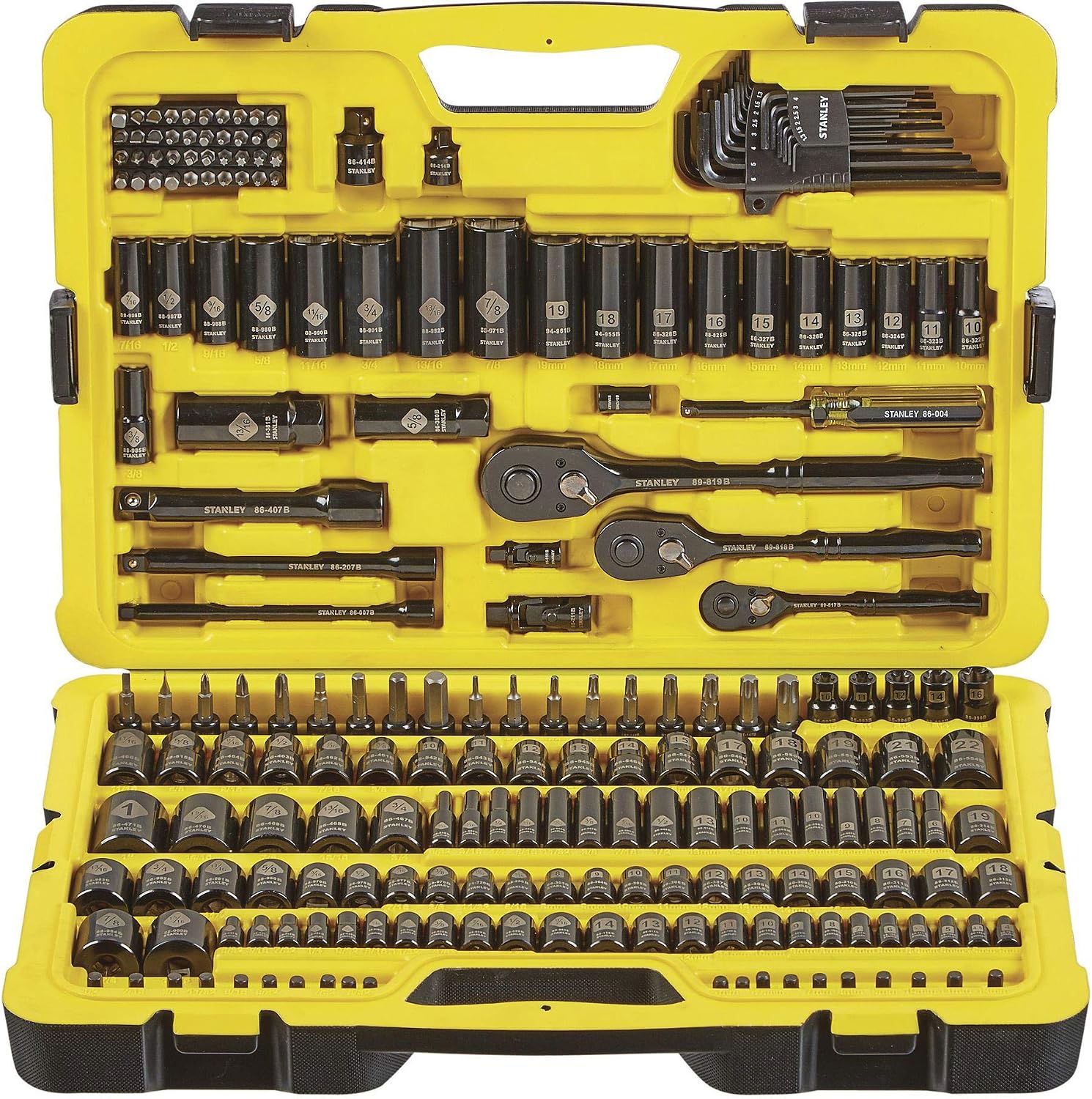 STANLEY Professional Grade Black Chrome New Mechanics Tool Set (Socket Set-229 Pieces)