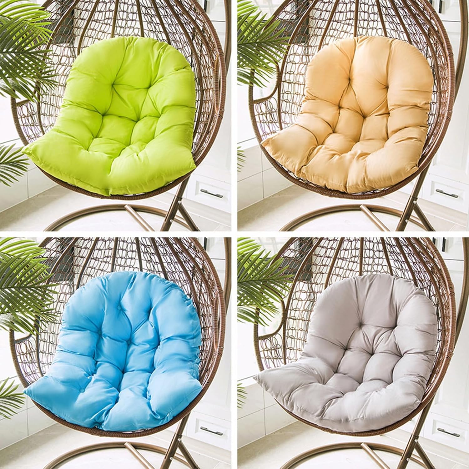 SUCADA Waterproof Swing Egg Chair Cushion Hanging Basket Cushion Thickened Soft Egg Chair Pad Garden Indoor Outdoor Patio Seat Cushion for Rattan Chair(H11)