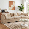 GNIXUU 111.5' Modern Cloud Sofa Couch, Chenille Comfy 3 Seat Sofa Couch with Pillows & Armrest for Living Room, Bedroom, Deep Seat Sofa(Camel)
