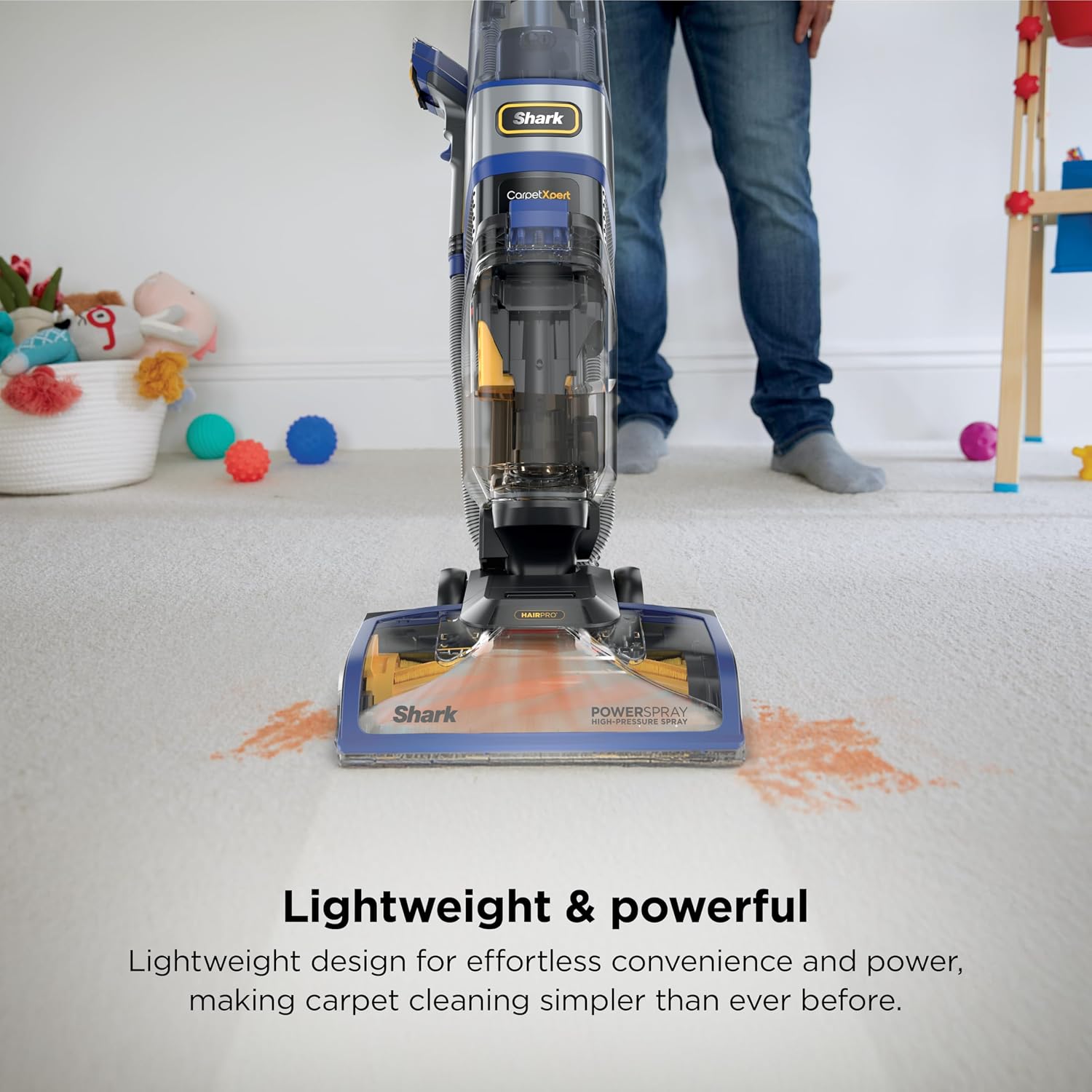 Shark CarpetXpert HairPro | Upright Carpet, Area Rug & Upholstery Cleaner | Carpet Shampooer | Handheld Spot & Stain Eliminator | Pet Hair Pickup & Odor Removal | 2 Cleaning Tools | Cobalt | EX251BRN