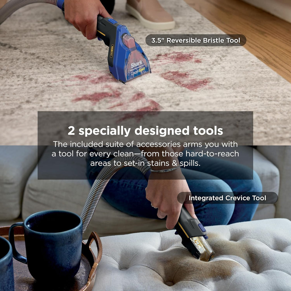 Shark CarpetXpert HairPro | Upright Carpet, Area Rug & Upholstery Cleaner | Carpet Shampooer | Handheld Spot & Stain Eliminator | Pet Hair Pickup & Odor Removal | 2 Cleaning Tools | Cobalt | EX251BRN