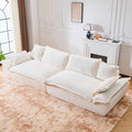 138' Modular Cloud Couch, Sectional Couch with Deep Seats, Wide Armrests and Multiple Pillows, Boneless Couches Sofas Loveseat for Bedroom/Living Room/Apartment/Office (White)