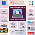 Lenovo IdeaPad 3i 15.6' FHD Touchscreen Laptop, Intel Core i7-1355U, 16GB LPDDR5 RAM, 1TB SSD, Intel Iris Xe Graphics, Backlit Keyboard, Wi-Fi 6, Win 11 Pro,Free Microsoft Office 2024 Lifetime License