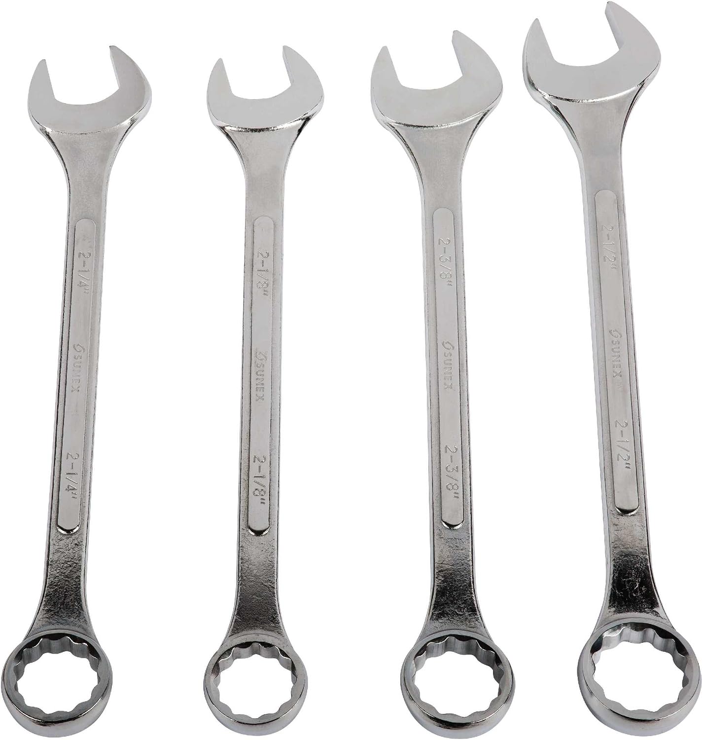 SUNEX TOOLS 9604 Super Jumbo SAE Combination Wrench Set, 4-Piece, Silver