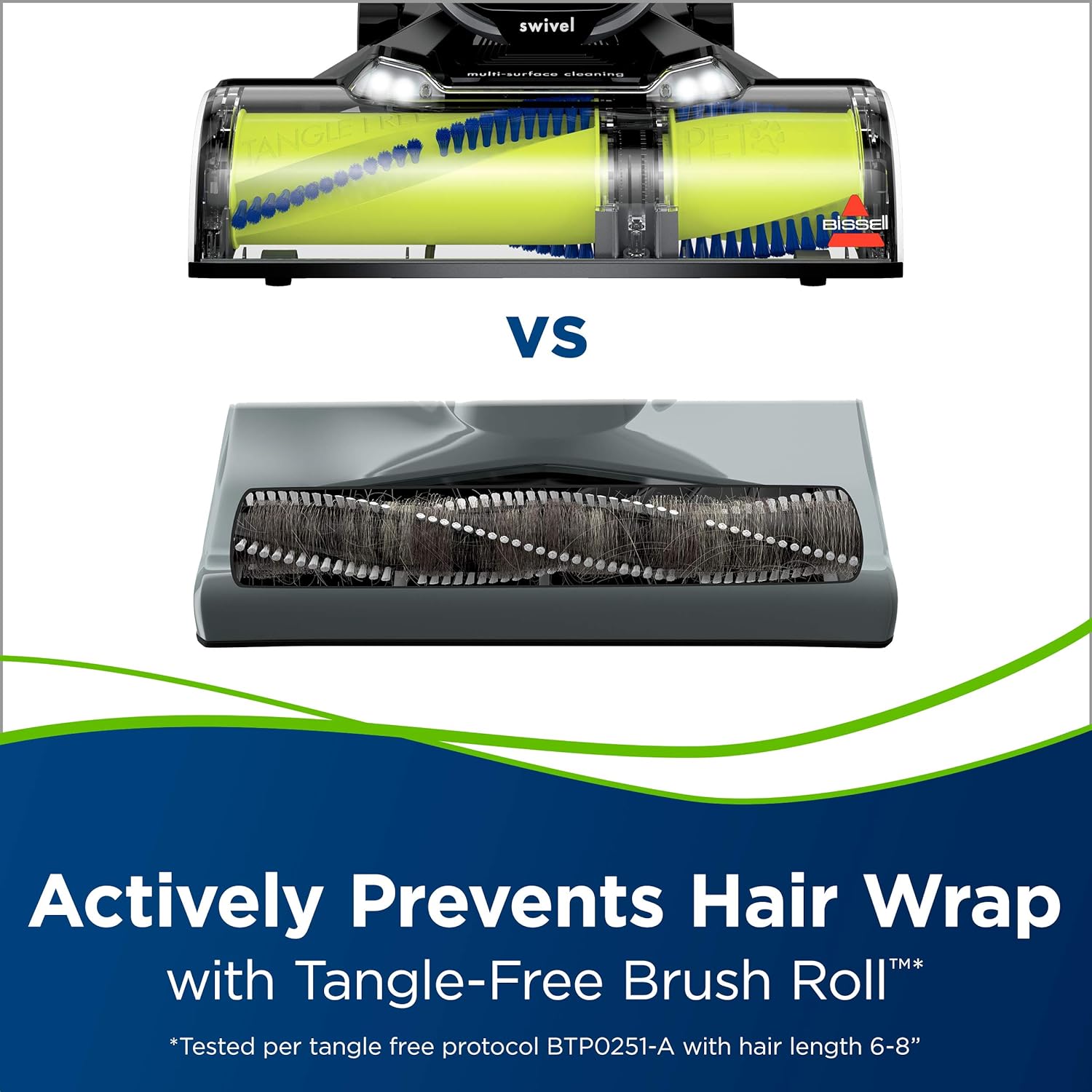 Bissell Pet Hair Eraser Turbo Rewind Vacuum, Lightweight, Automatic Cord Rewind, Tangle-Free Brush Roll, Headlights, Powerful Pet Hair Pickup, SmartSeal Allergen System, Blue, 27909