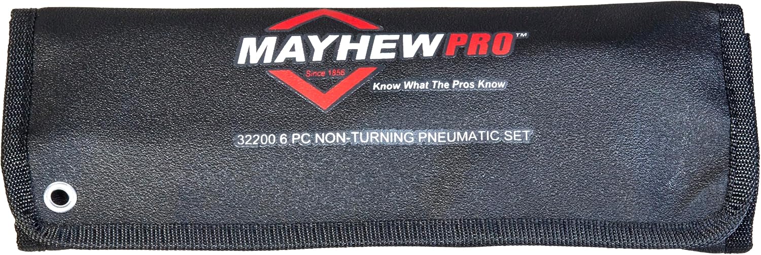 Mayhew Tools 32200 Pneumatic Tool Set, 6-Piece Non-Turning, Black Oxide Finish