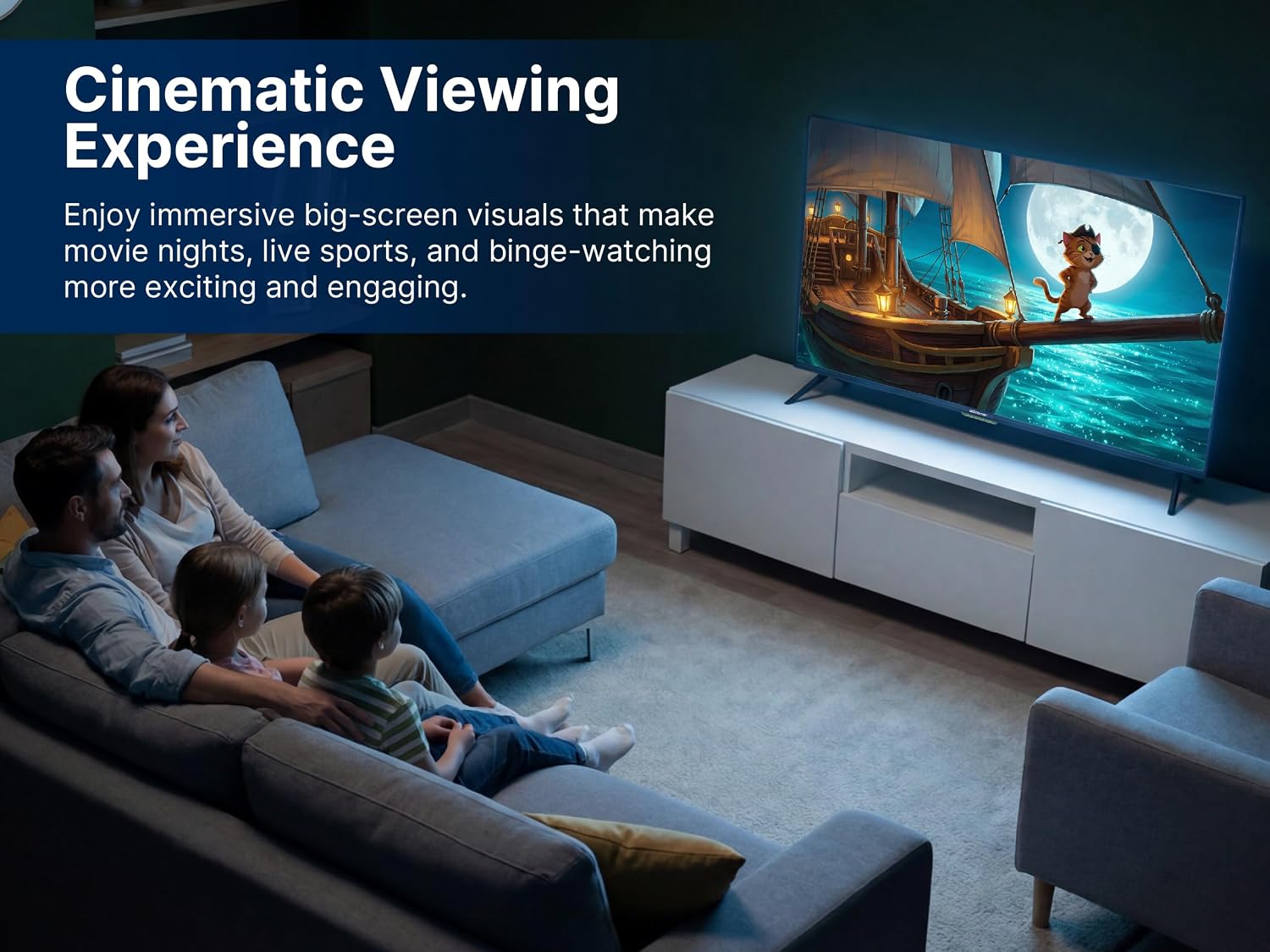 Emerson ETS-5000KA 50' Class 4K UHD Smart TV with Full HDR | Ultra HD 2160p LED Display, Built-in Digital Tuner, HDMI & USB Inputs, Voice Control Compatible, Sleek Design for Home Entertainment