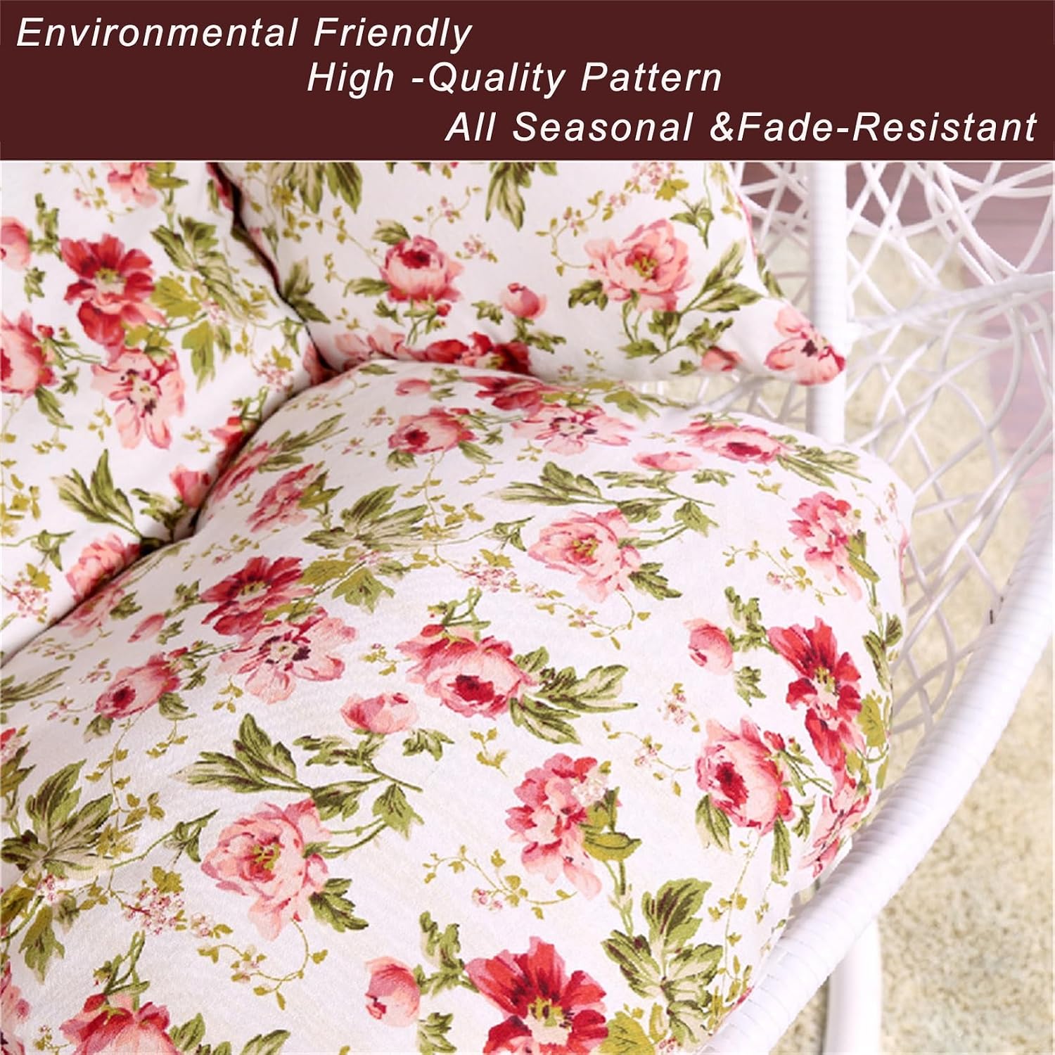 Egg Chair Cushion, Soft and Comfortable Hanging Basket Chair Cushion, Outdoor Recreation Egg Swing Chair Cushion(Red)