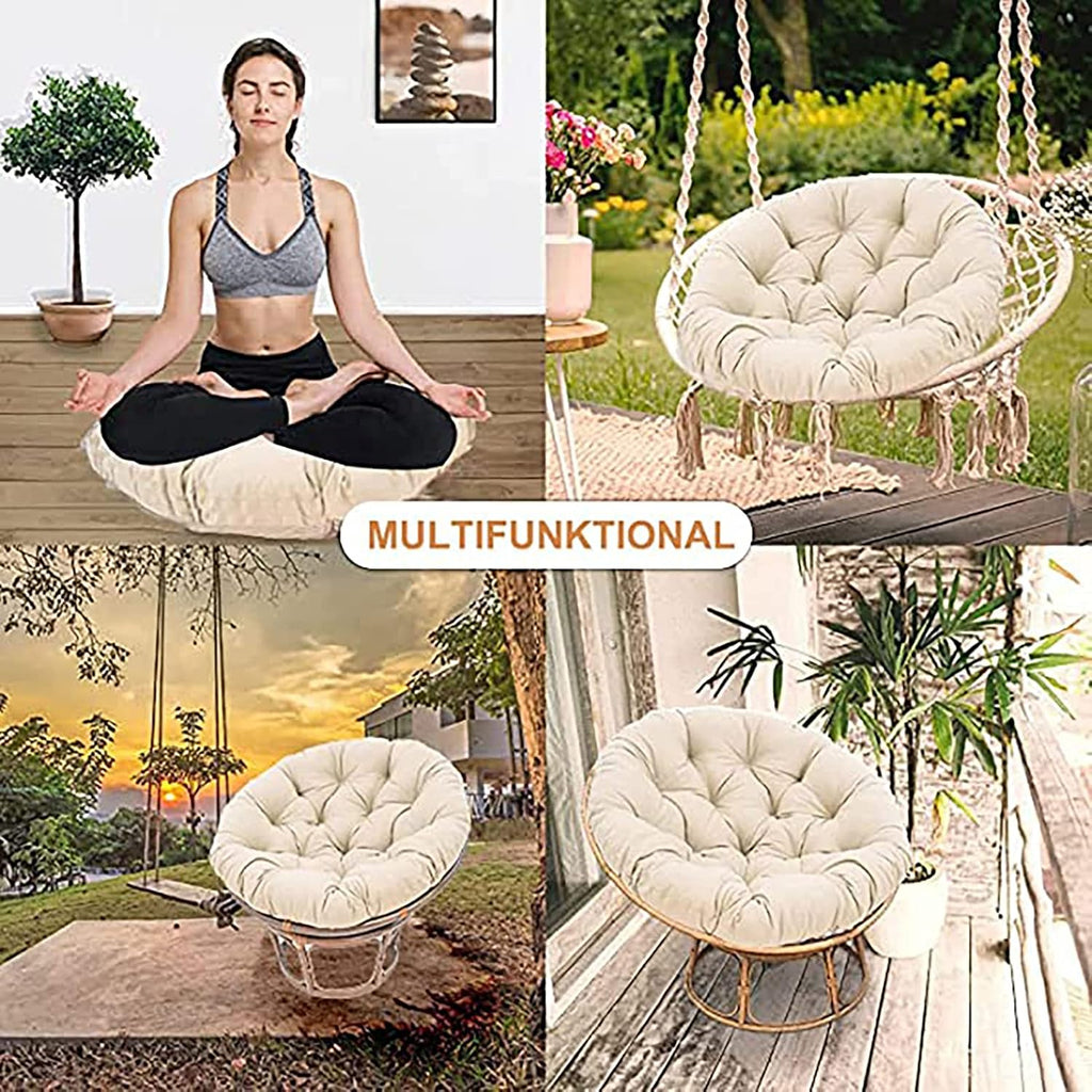 HUHJYUGE Hanging Chair Cushion Only, Outdoor Waterproof Hanging Egg Chair Cushion, Thickened Round Hanging Basket Chair Cushion, for Indoor or Outdoor Swing Rocking Chair