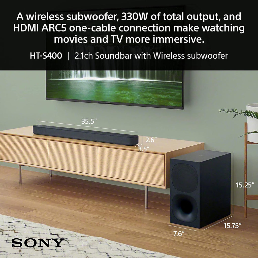 Sony 50 Inch 4K Ultra HD TV BRAVIA 3 LED Smart Google TV HT-S400 2.1ch Soundbar with Powerful Wireless subwoofer