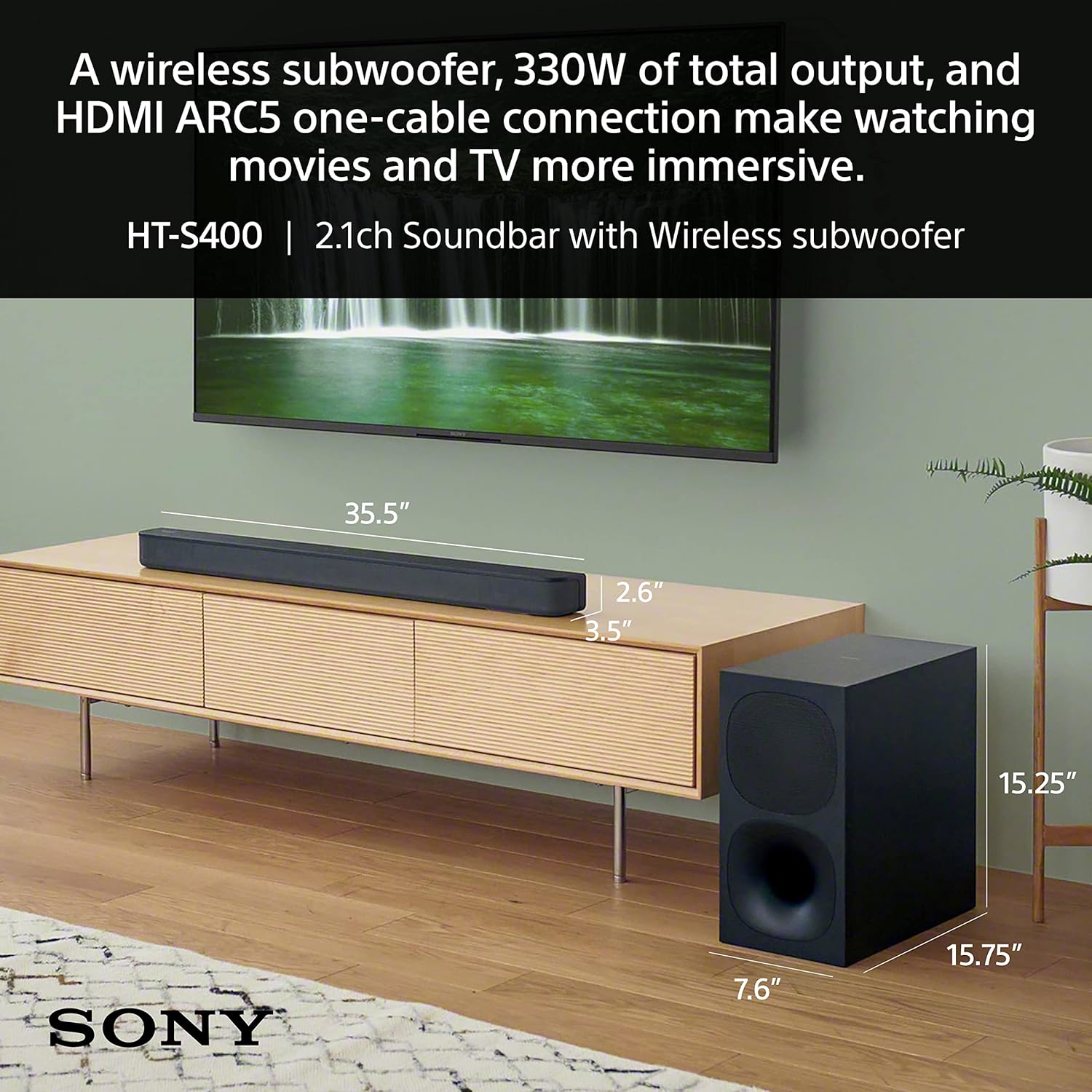 Sony 50 Inch 4K Ultra HD TV BRAVIA 3 LED Smart Google TV HT-S400 2.1ch Soundbar with Powerful Wireless subwoofer
