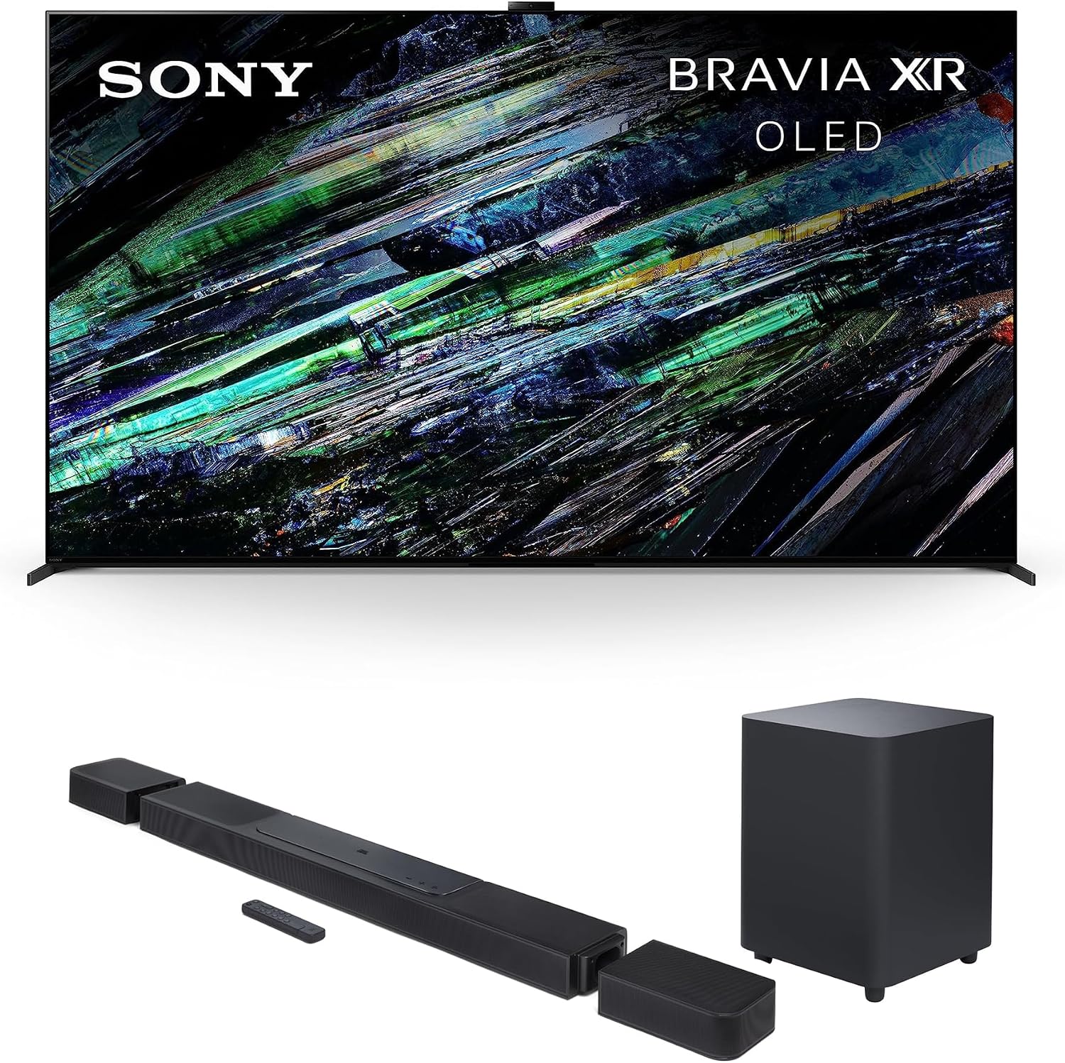 Sony XR77A95L 77 Inch QD-OLED 4K UHD Smart Google TV with AI Upscaling and a JBL BAR-1300X 11.1.4ch Soundbar and Subwoofer with Surround Speakers (2023)